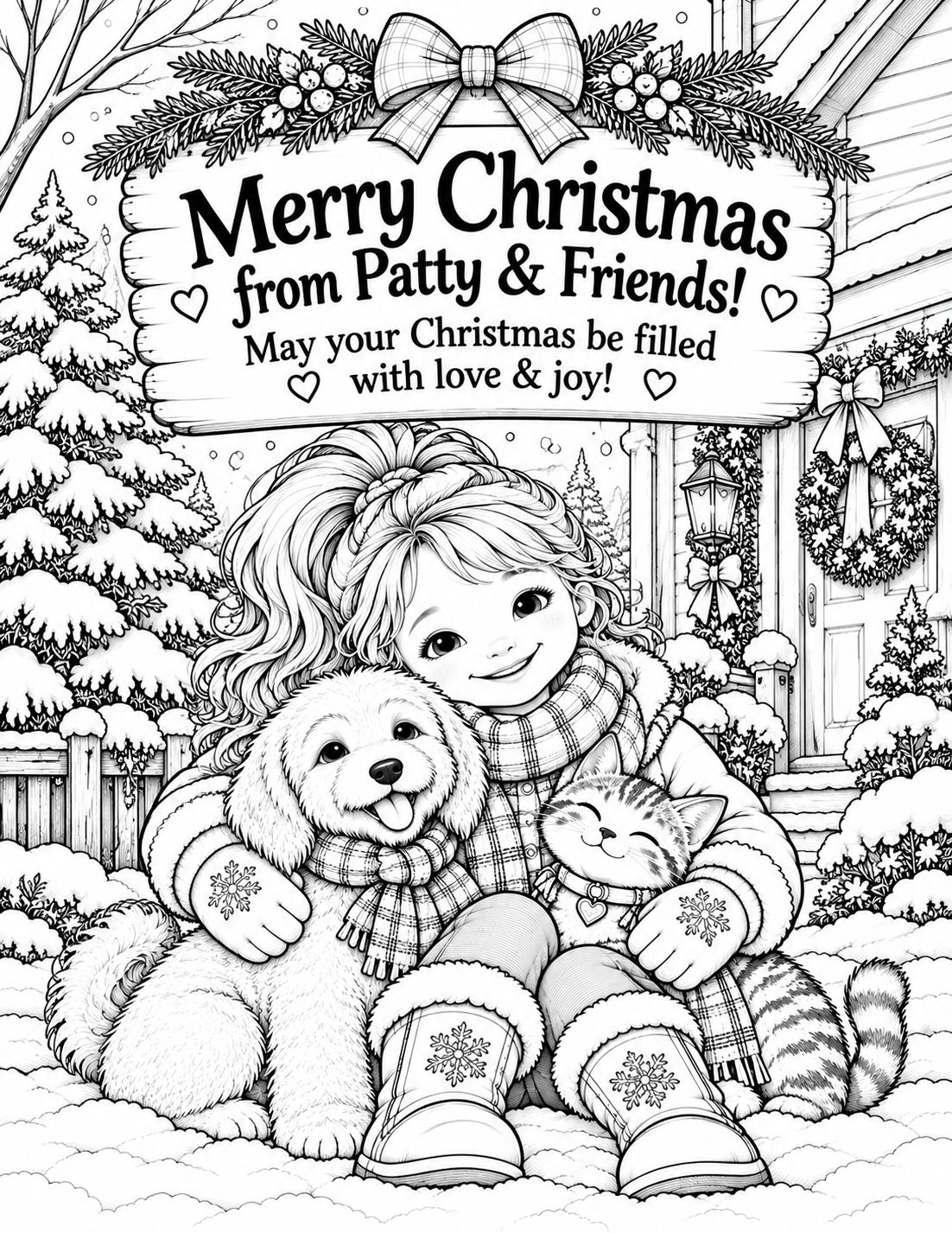 Patty & Friends: Christmas Coloring Book - Digital PDF - Image 2
