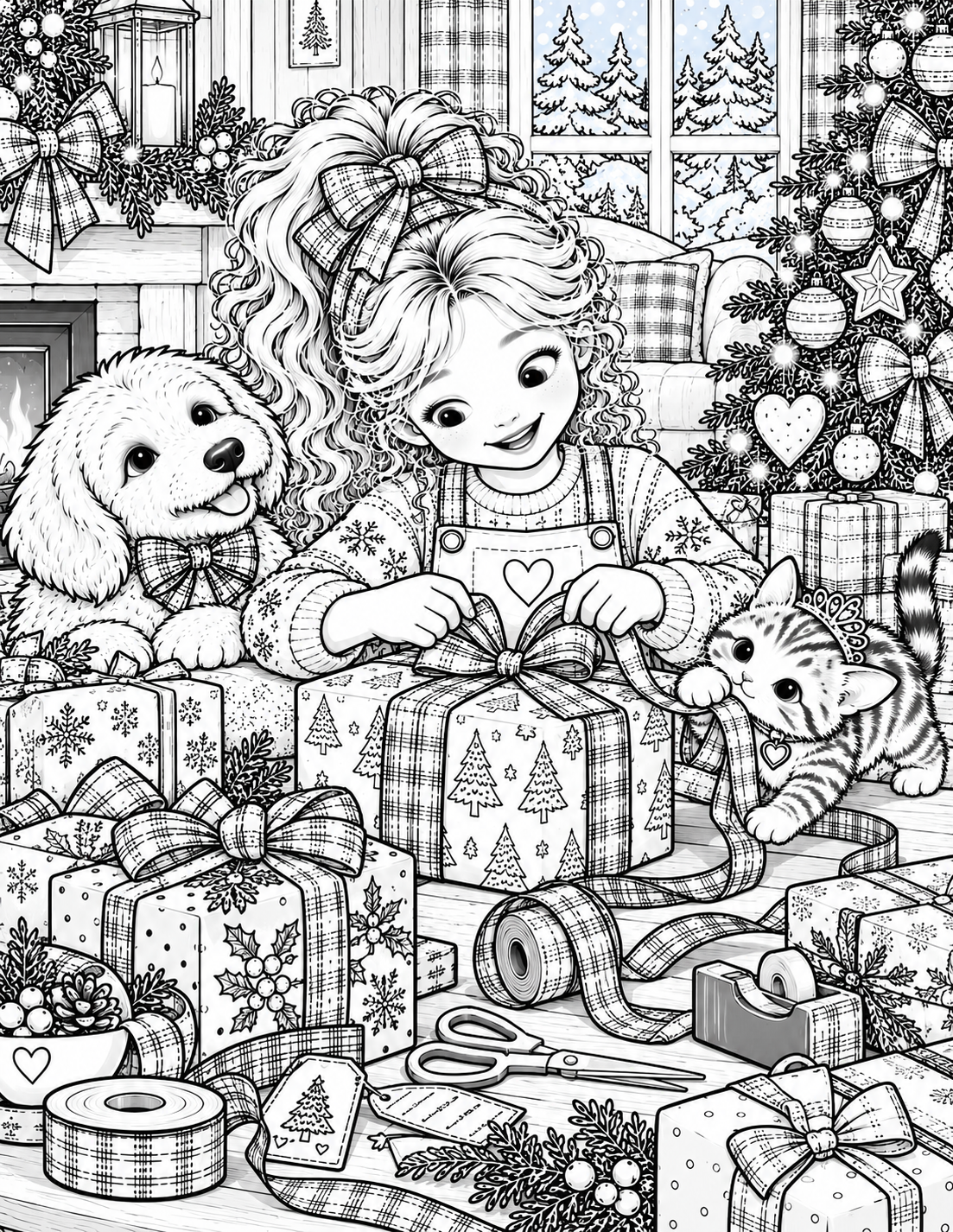 Patty & Friends: Christmas Coloring Book - Digital PDF - Image 5